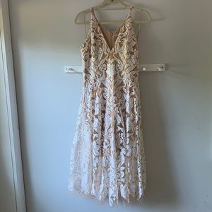 Dress the Population White Lace A-Line Dress